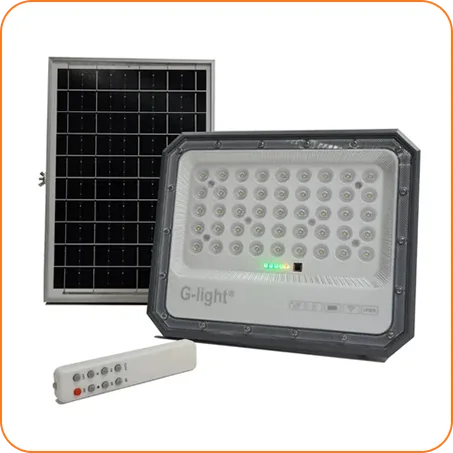 Refletores solares LED com painel solar e controle Tem Luz